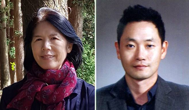 제주문학상 수상자 김윤숙 시인(사진 왼쪽)과 제주신인문학상 정문석 당선자. ⓒ제주의소리