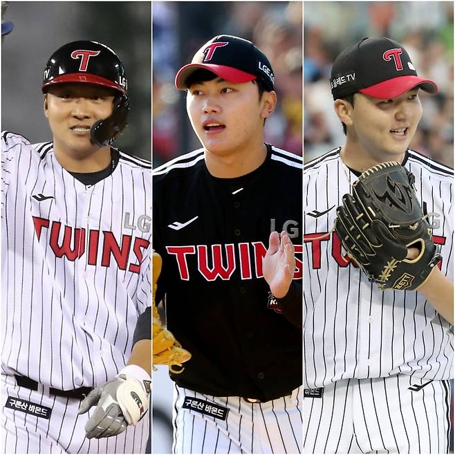 전역 후 내년 시즌부터 1군 합류가 점쳐지는 왼쪽부터 이재원, 김윤식, 이민호. IS 포토