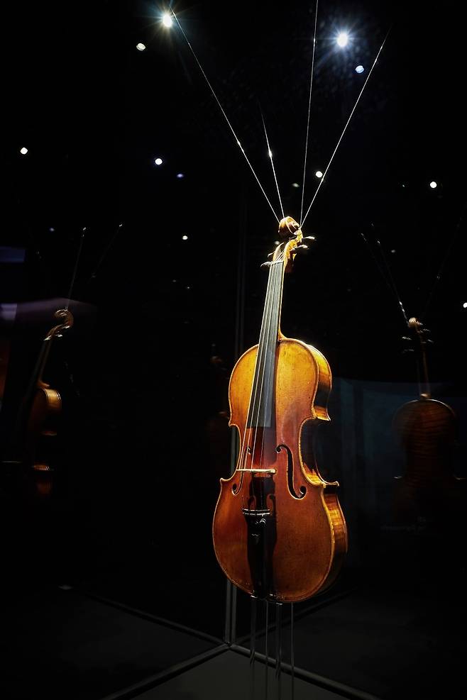 서울 덕수궁 돈덕전에 전시 중인 '스트라디바리우스 베수비오 '. (c)문덕관.