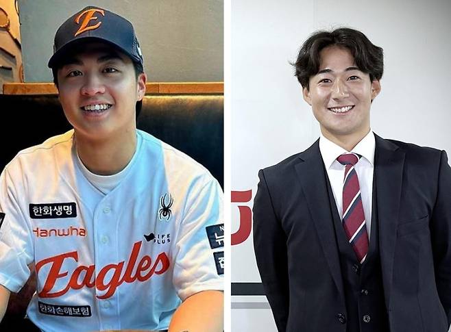 (왼쪽)한화 왕옌청과 KT 스기모토 고키.