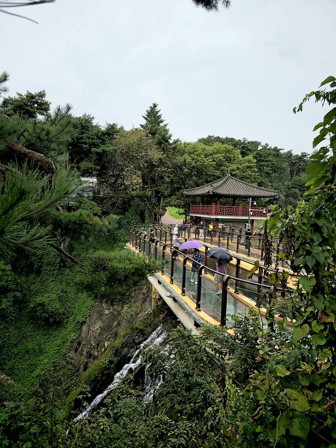 의림지 용추폭포.