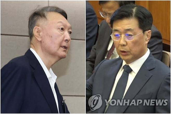 윤석열 전 대통령(왼쪽)과 홍장원 전 국가정보원 1차장 [연합뉴스 자료사진]