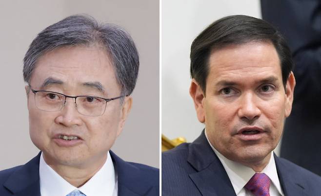 조현(왼쪽), 마코 루비오.