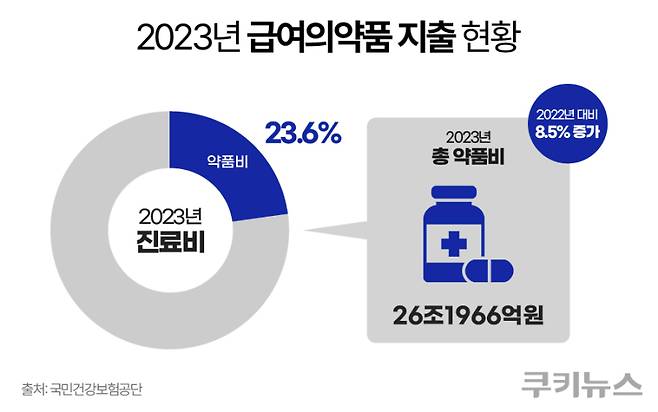 2023년 급여의약품 지출 현황. 그래픽=한지영 디자이너