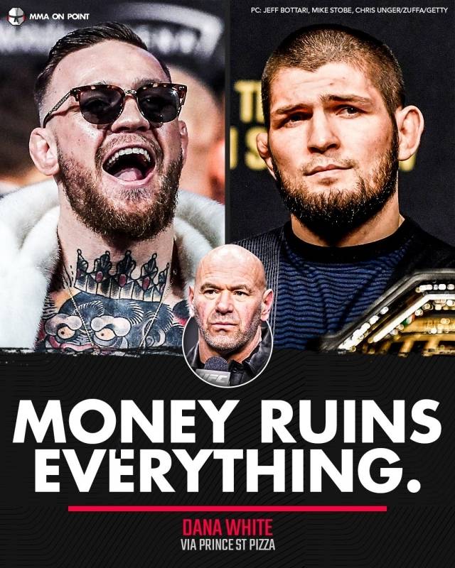 ‘백사장’ 데이나 화이트는 최근 역대급 망언을 하면서 논란의 중심에 섰다. 그는 코너 맥그리거와 하빕 누르마고메도프가 부유해지면서 커리어가 끝났다고 언급했다. 사진=MMA 온 포인트 SNS