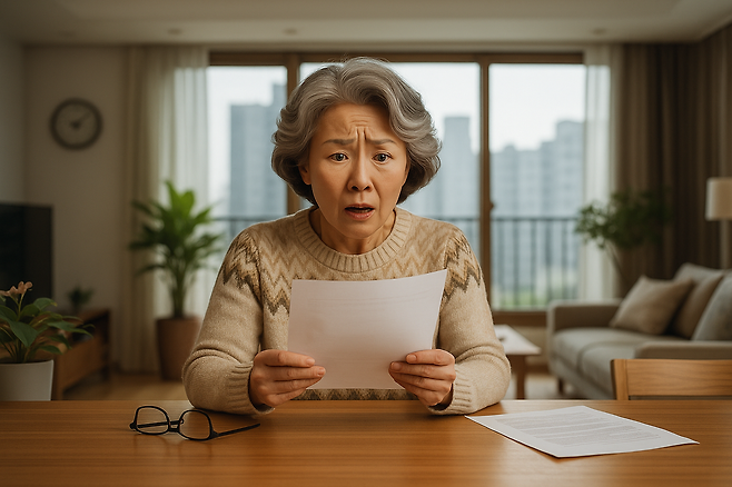 65세 김미선(가명) 씨는 예금 만기로 이자 1050만원을 받았더니 1년 뒤 월 22만원의 건강보험료 고지서가 날아왔다. 올해에도 비슷한 금액의 이자가 예상되는데, 미선 씨는 어떻게 건보료를 줄일 수 있을까. [챗GPT 이용해 제작함]