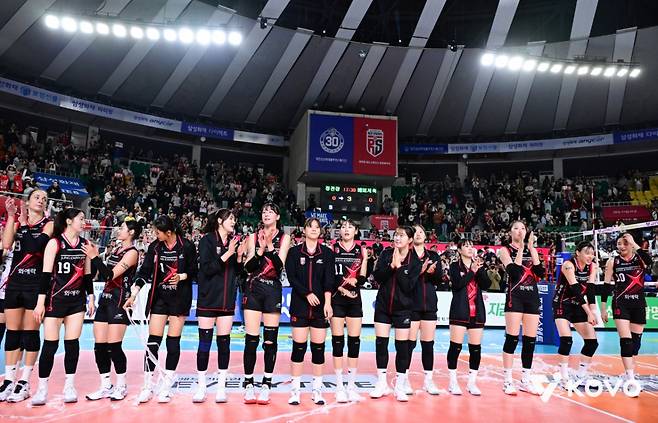 여자배구 1라운드 역대 최고 시청률(1.75%)을 기록한 지난 9일 정관장-페퍼저축은행전. /사진=한국배구연맹 제공