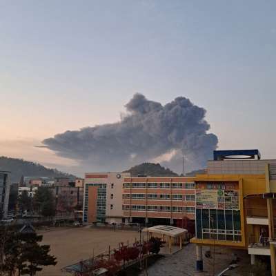 화재 현장의 시커먼 연기