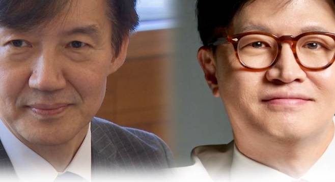 조국 전 비대위원장(왼쪽), 한동훈 전 대표.