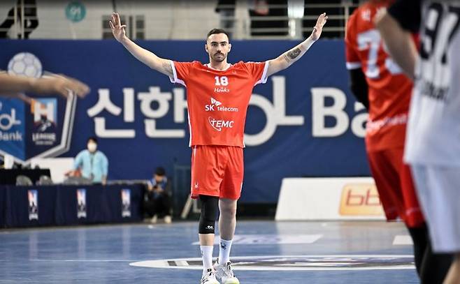 [서울=뉴시스] 핸드볼 SK호크스의 프란시스코. (사진=한국핸드볼연맹 제공) *재판매 및 DB 금지