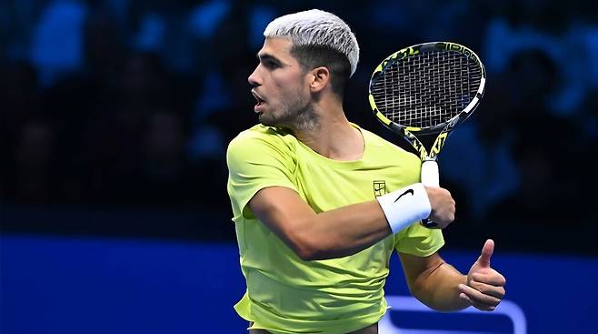 카를로스 알카라스는 15일 2025 ATP 파이널 단식 4강전 승리 뒤 "모든 샷이 들어갈 것 같은 느낌이었다"고 말했다. 사진/ATP 투어
