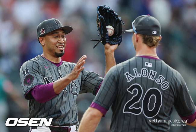 [사진] 에드윈 디아즈와 피트 알론소. ⓒGettyimages(무단전재 및 재배포 금지)