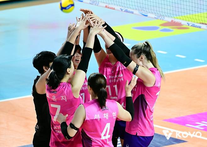 흥국생명 선수단 [한국배구 연맹 제공. 재배포 및 DB 금지]