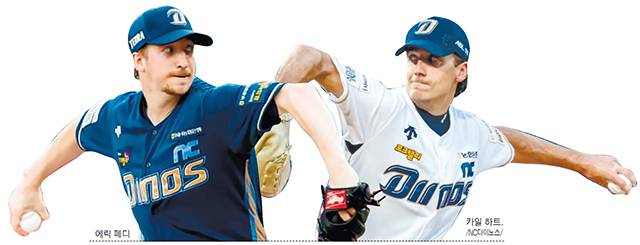 왼쪽부터 에릭 페디, 카일 하트./NC다이노스/
