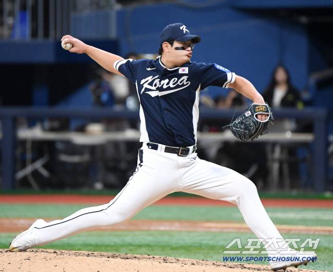 9일 서울 고척스카이돔에서 열린 한국과 체코의 야구대표팀 평가전. 5회말 김서현이 등판해 투구하고 있다. 고척=정재근 기자 cjg@sportschosun.com/2025.11.9/