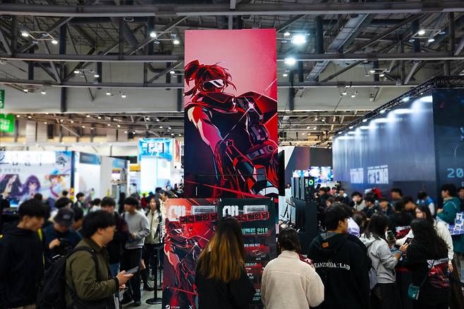 네오위즈 '산나비: 귀신 씌인 날' 전시 부스. 네오위즈 제공