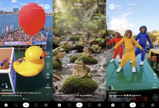 콘텐츠 전용 SNS ‘소라’. 사진 Sora 캡쳐