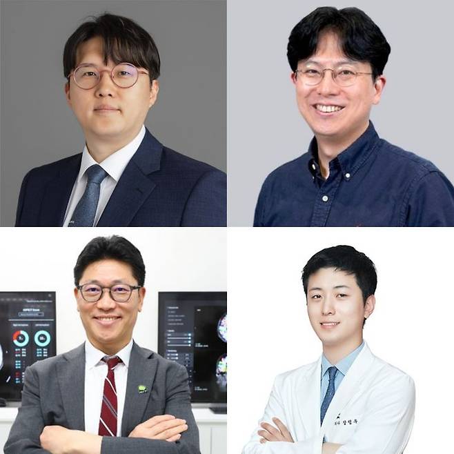 [서울=뉴시스] 17일 관련업계에 따르면 루닛, 코어라인소프트 등 의료AI 기업에 의사 면허를 갖춘 의료 전문가들이 다수 포진해 있다. (왼쪽 위 시계방향부터) 김택균 탈로스 대표, 안창호 루닛 의료부문 본부장,  장령루 코어라인소프트 리드, 신동훈 휴런 대표. (사진=뉴시스 DB 및 각사 제공) 2025.11.14. photo@newsis.com *재판매 및 DB 금지