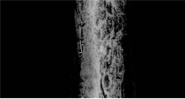 디지털 X-선 필름으로 확인된 글자 '上' [국립김해박물관 제공. 재판매 및 DB 금지]