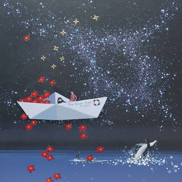 한창현, 별밤, 53,0x53.0cm, Acrylic on canvas