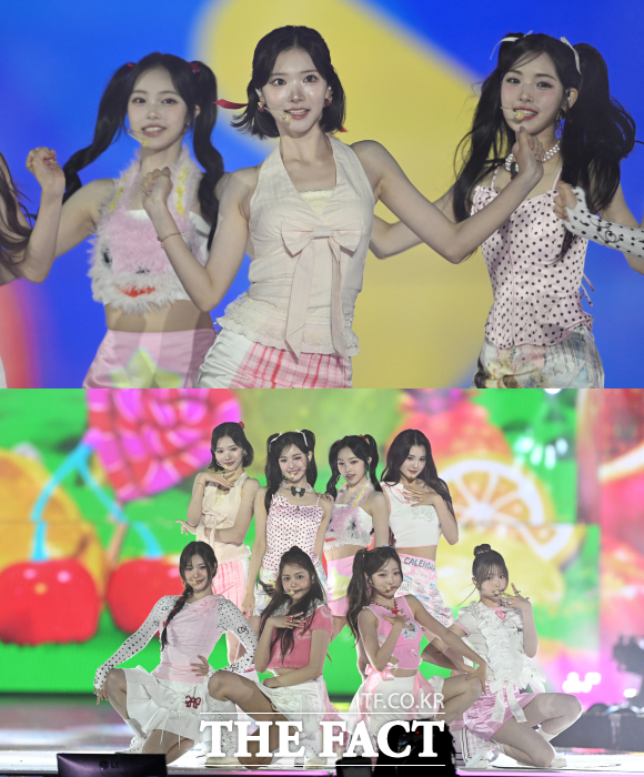 하츠투하츠는 '2025 TMA'에서 레드벨벳의 '빨간 맛(Red Flavor)'을 자신들만의 색깔로 재해석한 커버 무대로 시상식의 오프닝을 화려하게 장식했고, 칼군무가 돋보이는 'STYLE'도 선보이며 현장 분위기를 뜨겁게 달궜다. /서예원 기자