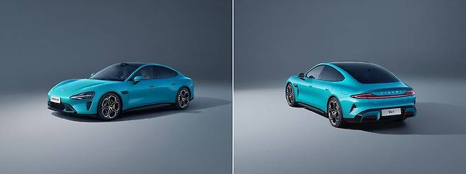 샤오미가 공개한 순수 중대형 전기차 'SU7' 모습./샤오미 제공