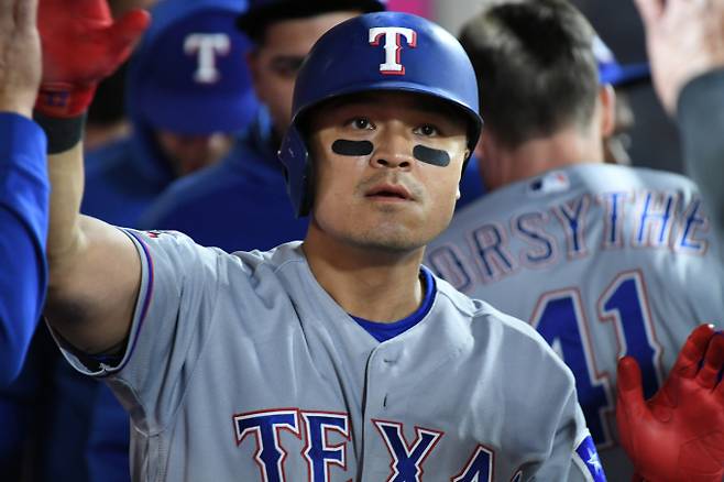 추신수가 메이저리그(ML) 명예의 전당 입회 후보로 선정됐다. 사진은 텍사스 레인저스 시절 추신수. /사진=로이터