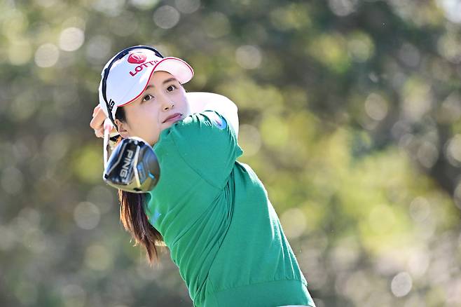 최혜진이 지난 16일 열린 LPGA 투어 디안니카 3라운드 경기 도중 5번 홀에서 티샷을 하고 있다. 게티이미지코리아