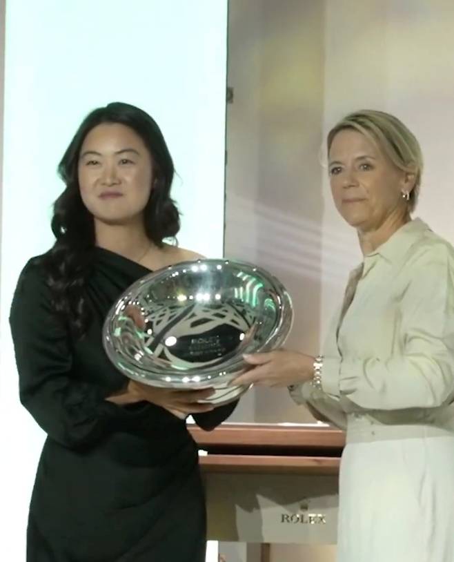 이민지(왼쪽)와 안니카 소렌스탐 [LPGA 투어 소셜 미디어 동영상 화면 캡처. 재판매 및 DB 금지]