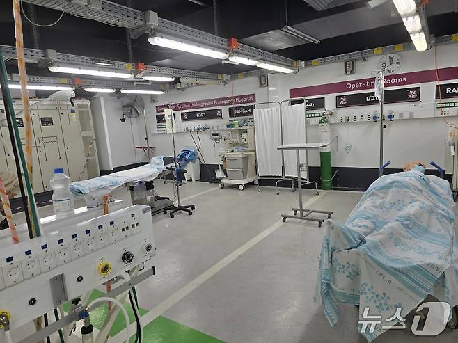 이스라엘 하이파에 위치한 북부 지역 최대 병원인 람밤 의료 캠퍼스의 지하에 있는 새미 오퍼 지하 요새 병원 수술실의 모습. ⓒ News1 최종일 선임기자