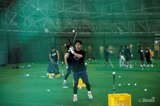 일본 오키나와 마무리 캠프를 소화 중인 NC 야수진. 사진=NC 제공