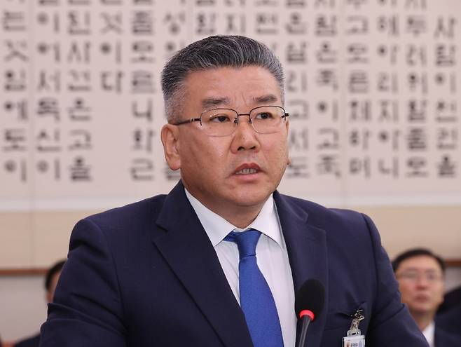 ▲ 유병호 감사위원이 지난달 16일 서울 여의도 국회에서 열린 감사원 등에 대한 법제사법위원회 국정감사에서 의원 질의에 답하고 있다 [연합뉴스]
