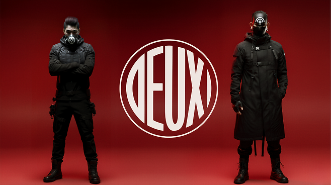 레전드 듀오 듀스가 이현도-김성재 2인 체제 ‘그대로’ 새 노래를 내놓는다. AI(인공지능)로 고(故) 김성재의 목소리를 미세한 숨소리까지 되살리며 ‘비로소 현실’이 됐다. 사진은 AI를 활용, ‘라이즈’ 뮤직비디오에 등장할 ‘완전체 듀스’의 이미지 사진제공|와이드컴퍼니