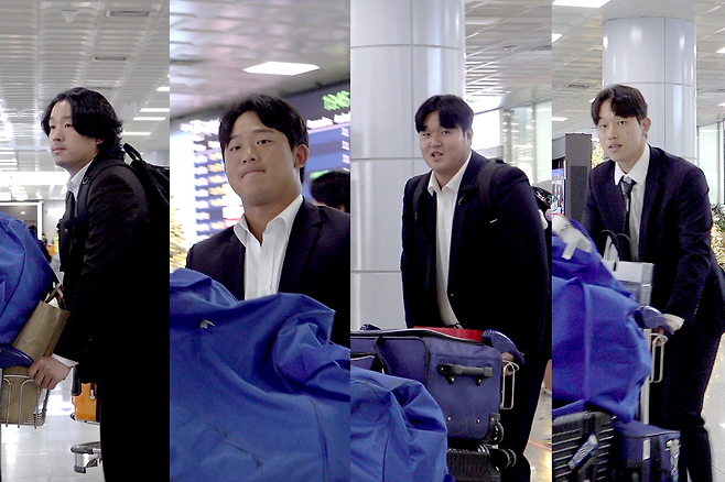 삼성 양창섭, 조민성, 김대호, 김성경(왼쪽부터). 삼성 라이온즈 제공