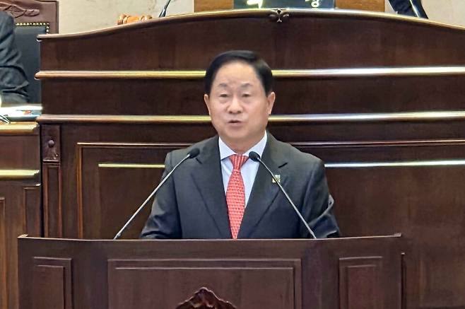 ▲ 2026년 예산안을 설명하는 주광덕 남양주시장