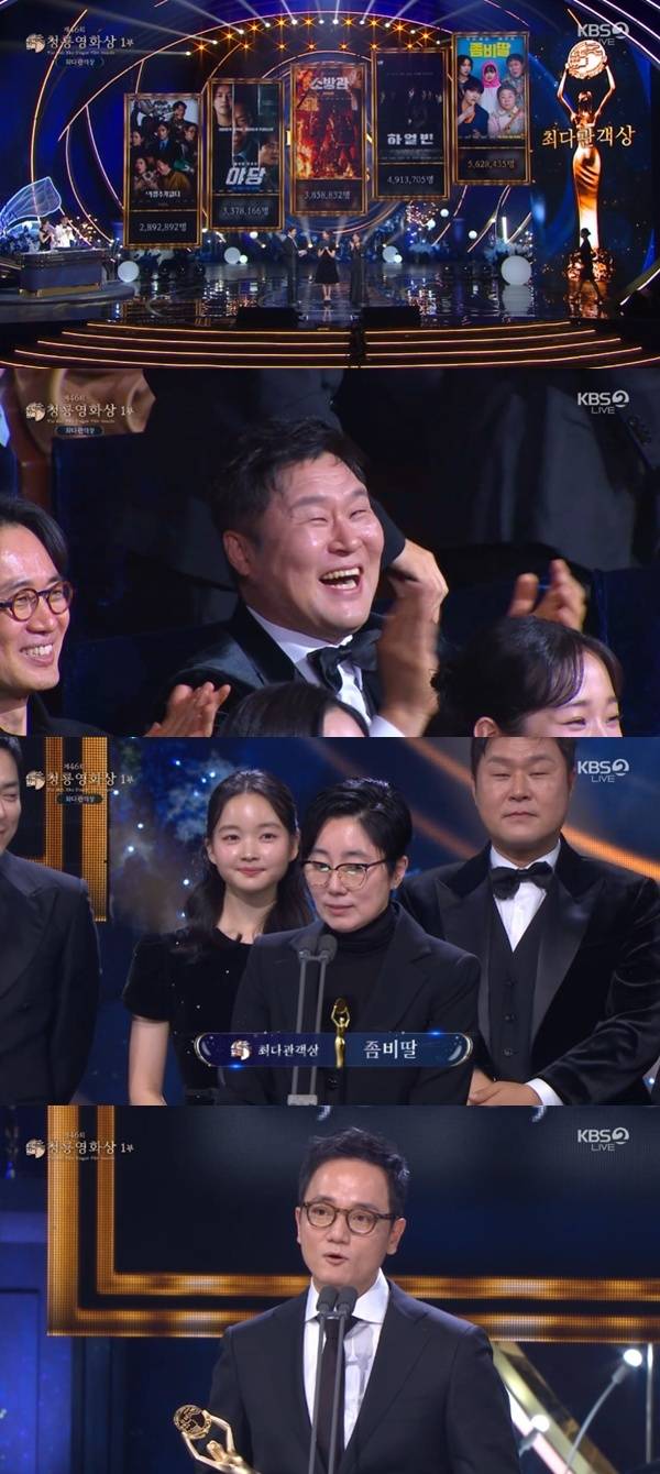 제46회 청룡영화상 / KBS 2TV 생중계 화면 캡처