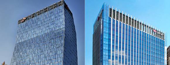 왼쪽부터 SK텔레콤 T타워, LG유플러스 용산사옥 전경. [사진=각사]