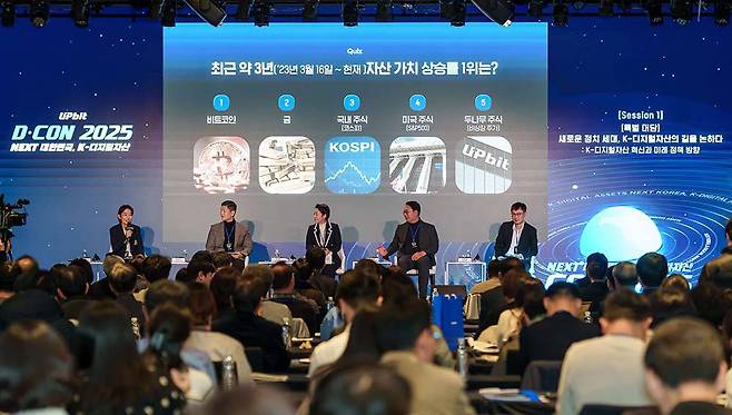 왼쪽부터 고란 알고란 대표, 김재섭 의원, 황정아 의원, 천하람 의원, 김형년 부회장 / 출처=두나무