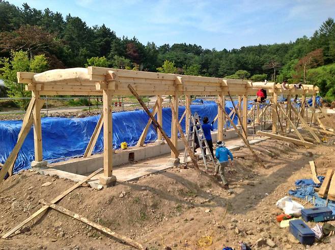 안동 락고재 건축 현장 / 출처=락고재 한옥 건축 학교