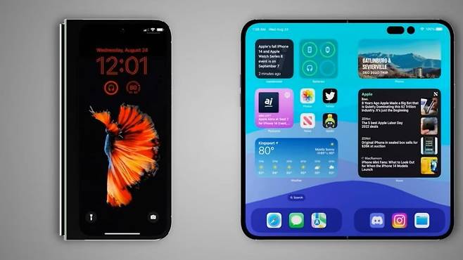 애플 폴더블 아이폰 예상 모습. 사진=폰아레나