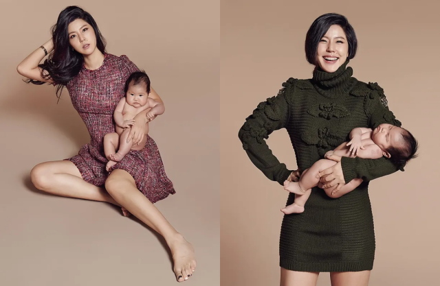 이윤미가 둘째 딸 라엘 양과 함께한 과거 화보를 공개했다. / 이윤미 인스타그램