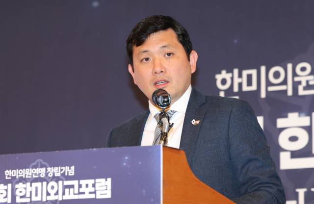 ▲ 20일 서울 중구 롯데호텔에서 열린 한미의원연맹 창립기념 제1회 한미외교포럼에서 케빈 김 주한미국대사 대리가 기조연설을 하고 있다. ⓒ연합뉴스