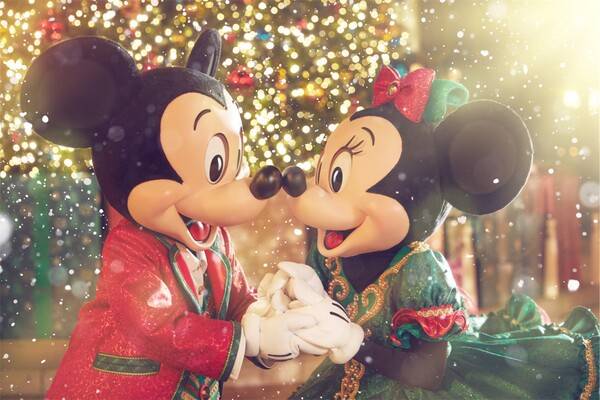 크리스마스 옷을 입은 미키 마우스와 미니 마우스 / 홍콩 디즈니랜드