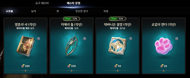 ▲ 전투력을 올리려면 슈고 페스타 상점에서 판매하는 데바니온 결정 우선 구매