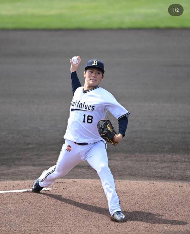 야마모토 요시노부가 오릭스 시절인 2023년 4월 2일 일본 사이타마현 베루나 돔에서 열린 세이부와의 경기에서 역투하고 있다. 야마모토 요시노부 사회관계망서비스(SNS) 캡처