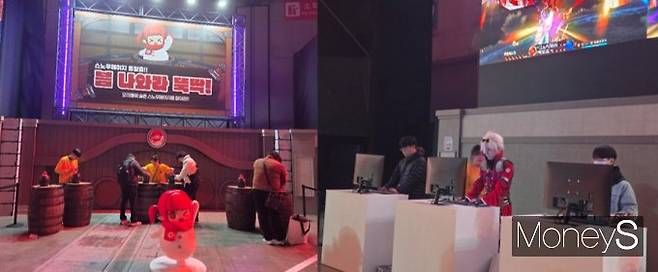 경기 고양시 일산 킨텍스에서 22일 열린 '2025 던전앤파이터 페스티벌'에서 관람객들이 미니게임을 진행하고 있는 모습. /사진= 김미현 기자