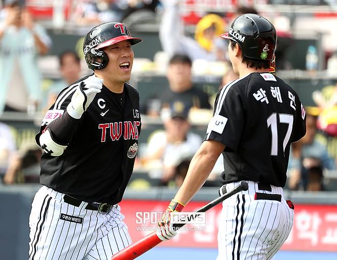 ▲ 김현수 박해민 ⓒ곽혜미 기자