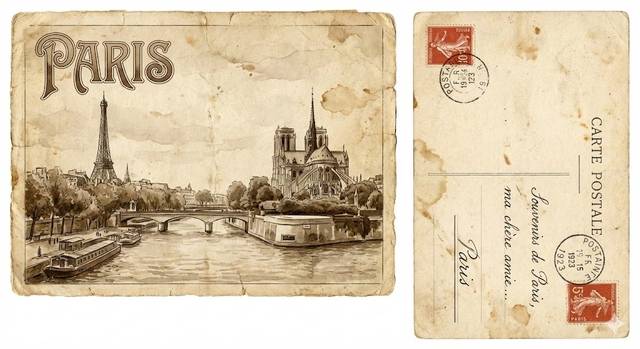 구글 ‘나노 바나나 프로’에서 생성한 빈티지 풍의 파리 엽서 이미지.