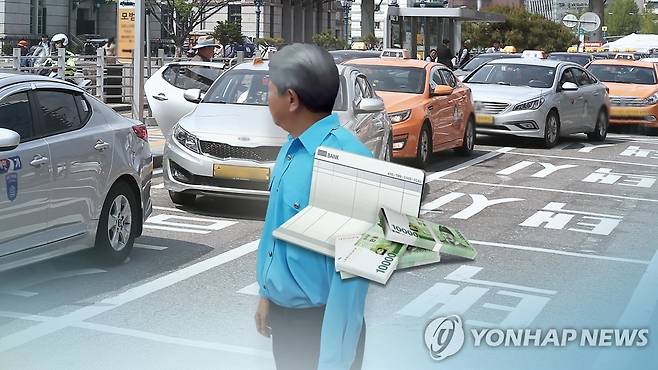 택시 월급제 (CG) [연합뉴스TV 제공]