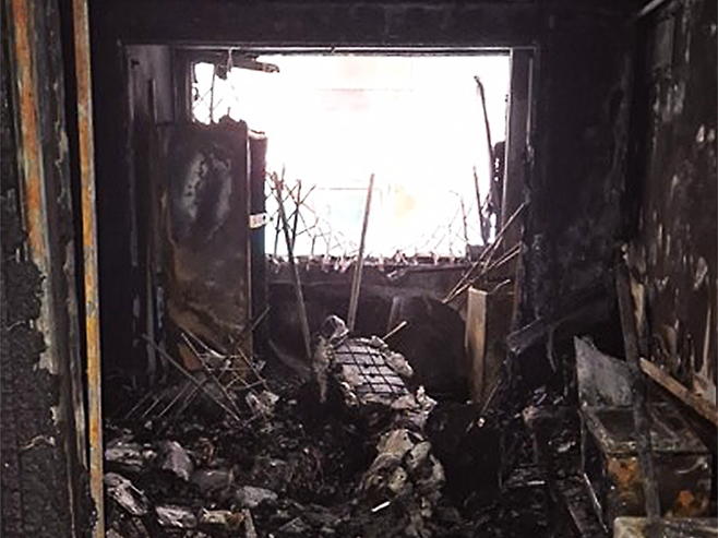 오산시 궐동의 한 상가주택에 불이 나 집안 내부가 불에 타 있다. 사진=독자 제공